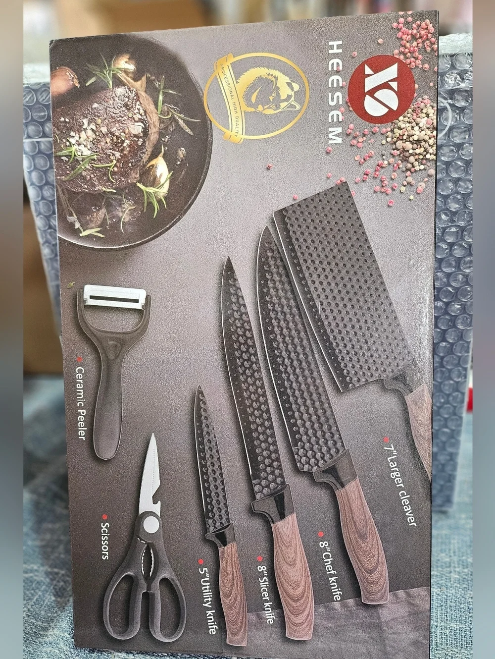 6-piece professional kitchen knife set